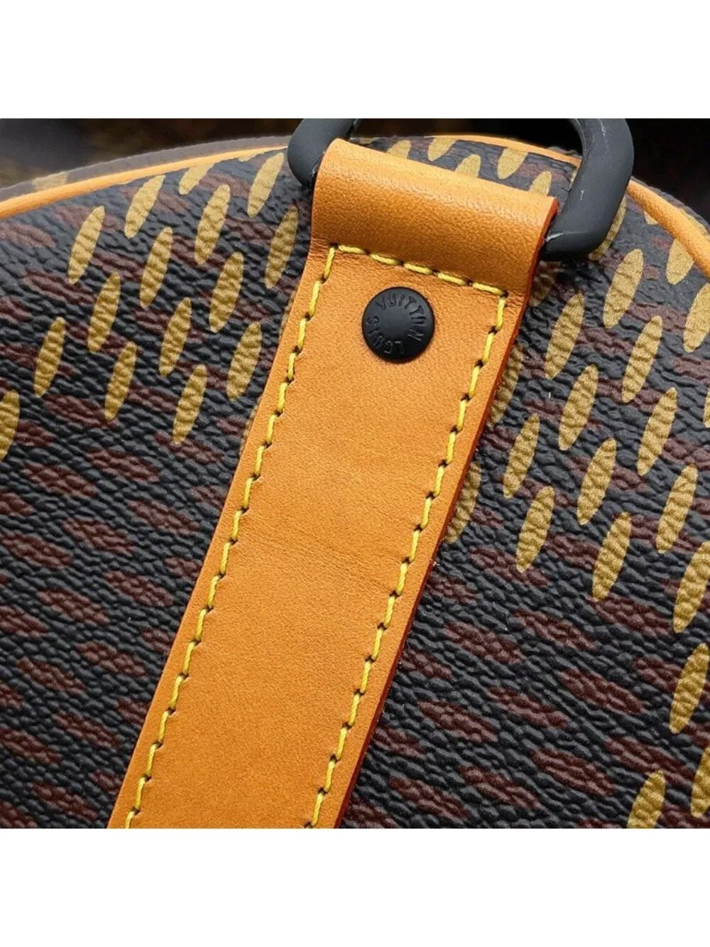 Louis Vuitton Boston Bag Damier Ebene Giant Monogram Keepall Bandouliere 50